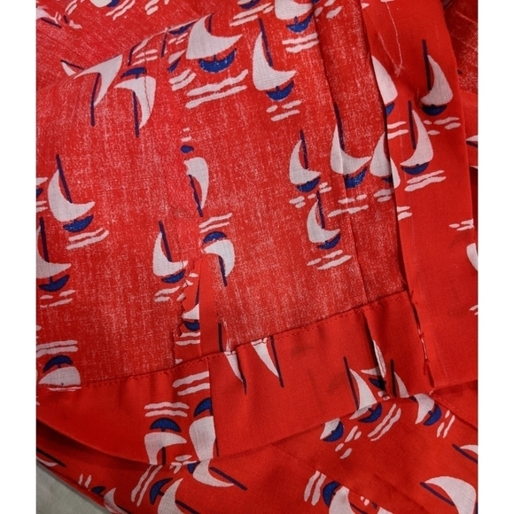 Custom Sailboat Print Pintuck Skirt Button Front Size Small - Picture 4 of 6